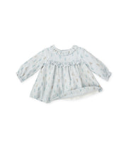 BABY DRESS WITH A BLUE BUNNY PRINT