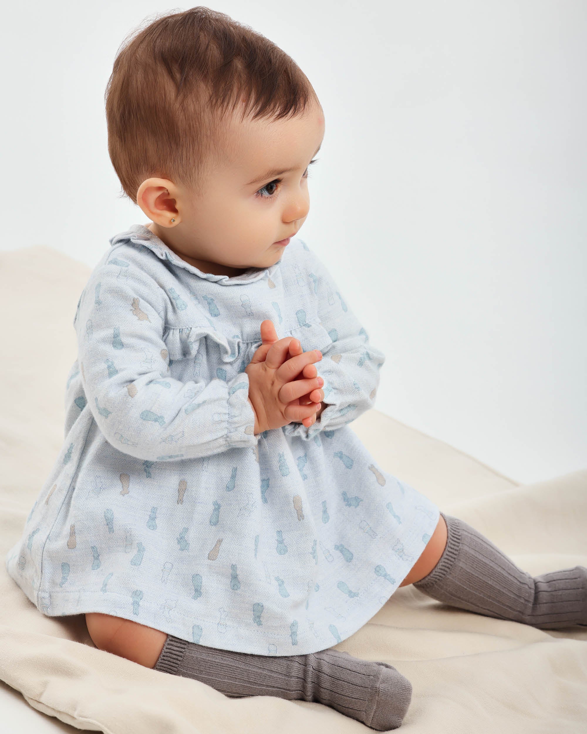 Baby Dress with a Blue Bunny Print  Tutto Piccolo USA | Clothing for  Babies, Toddlers and Kids