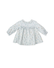BABY DRESS WITH A BLUE BUNNY PRINT