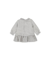 LAMB APPLIQUÉ DRESS SET WITH GRAY CHECK