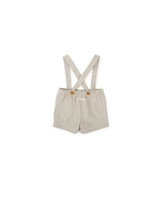 BABY SUSPENDER SHORTS IN BEIGE HOUNDSTOOTH