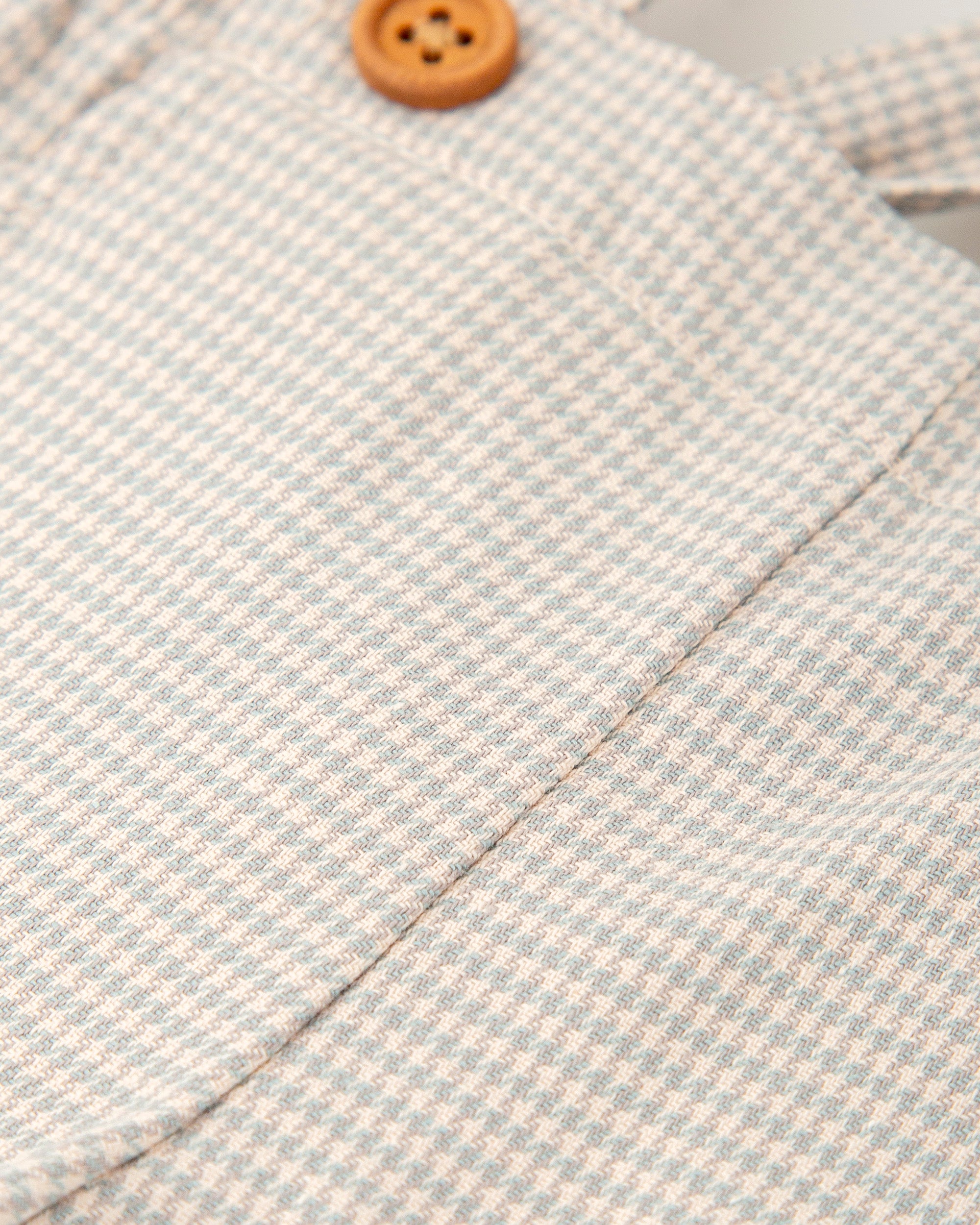 BABY SUSPENDER SHORTS IN BEIGE HOUNDSTOOTH