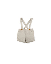 BABY SUSPENDER SHORTS IN BEIGE HOUNDSTOOTH