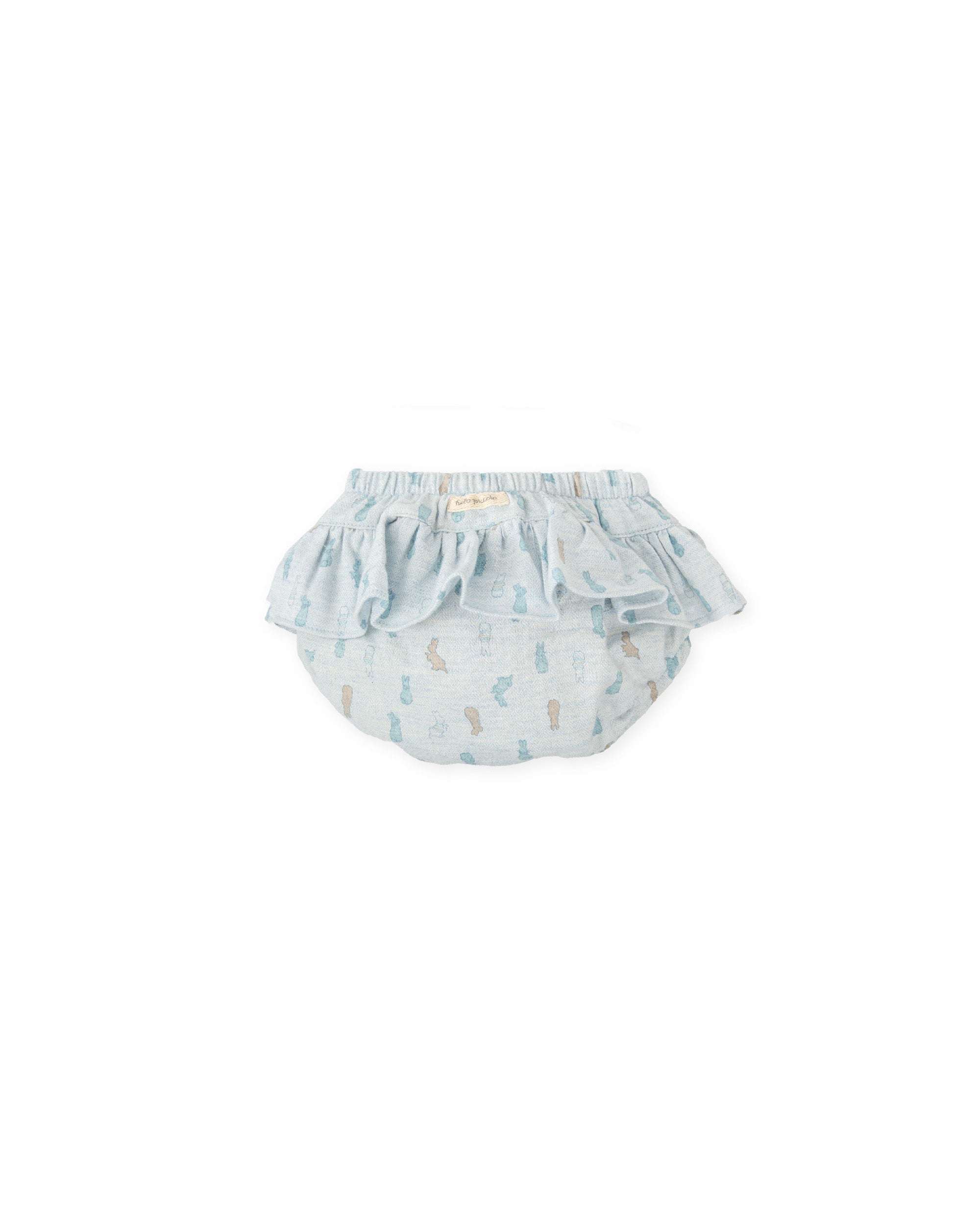BABY SHORT SOFT BLUE WITH BUNNY PRINT