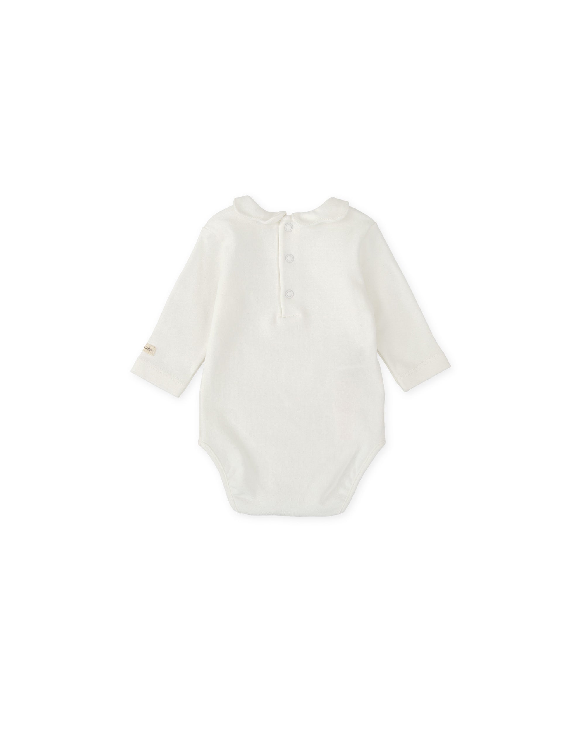 BODYSUIT NEWBORN OFF WHITE WITH SCALLOPED COLLAR