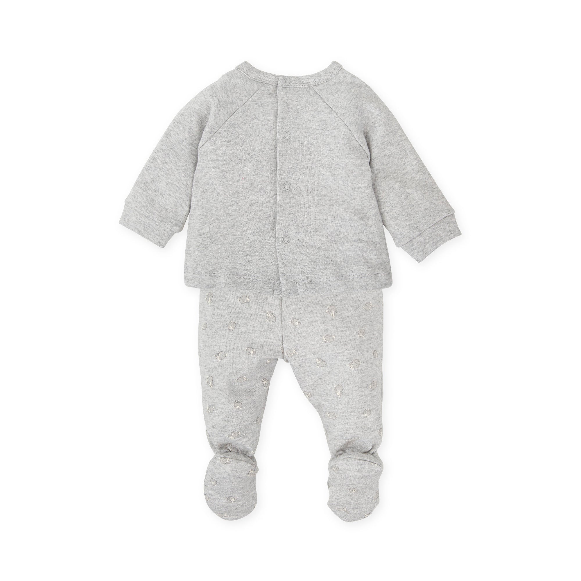 2 PCS PYJAMA WITH FEET GREY