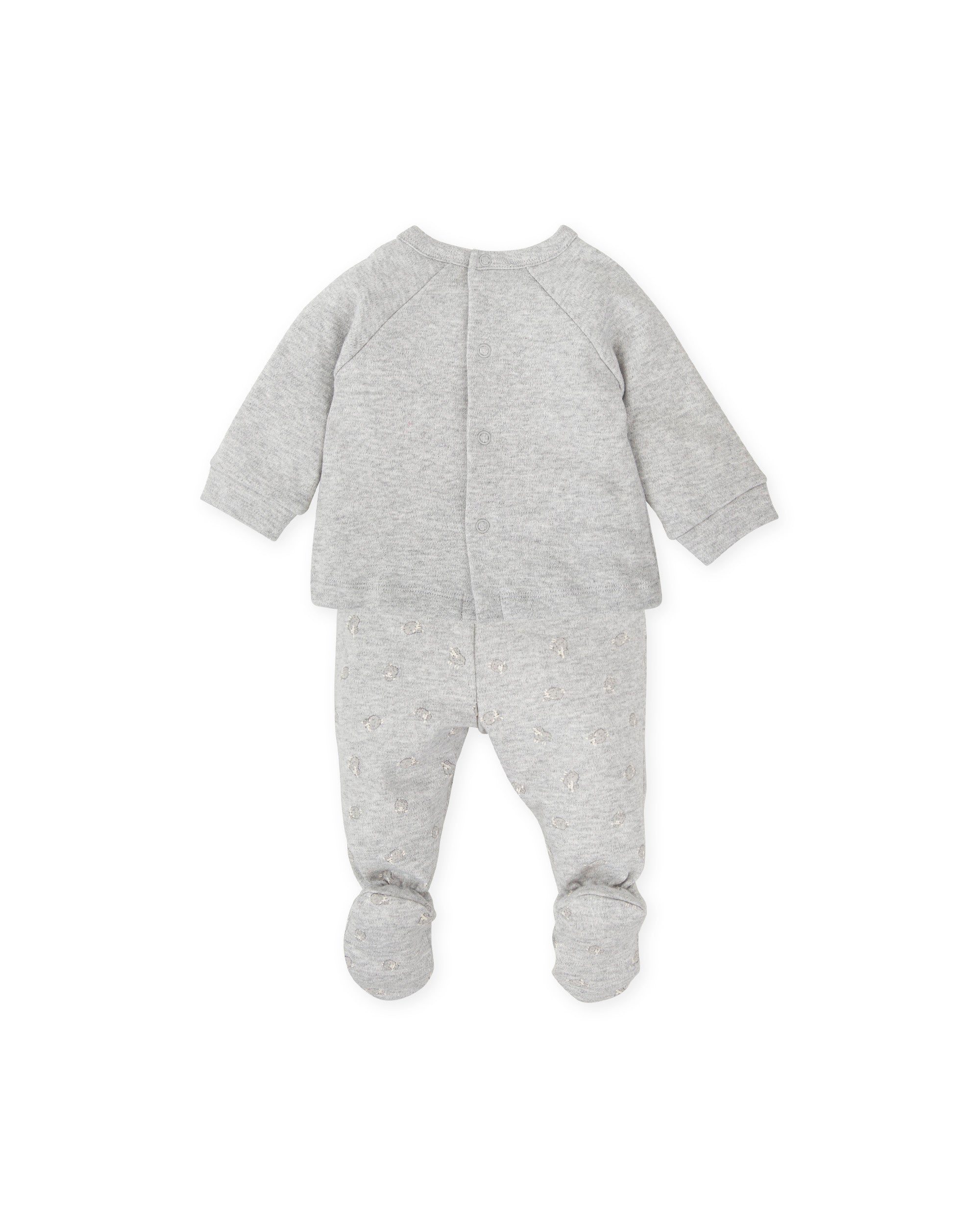 2 PCS PYJAMA WITH FEET GREY