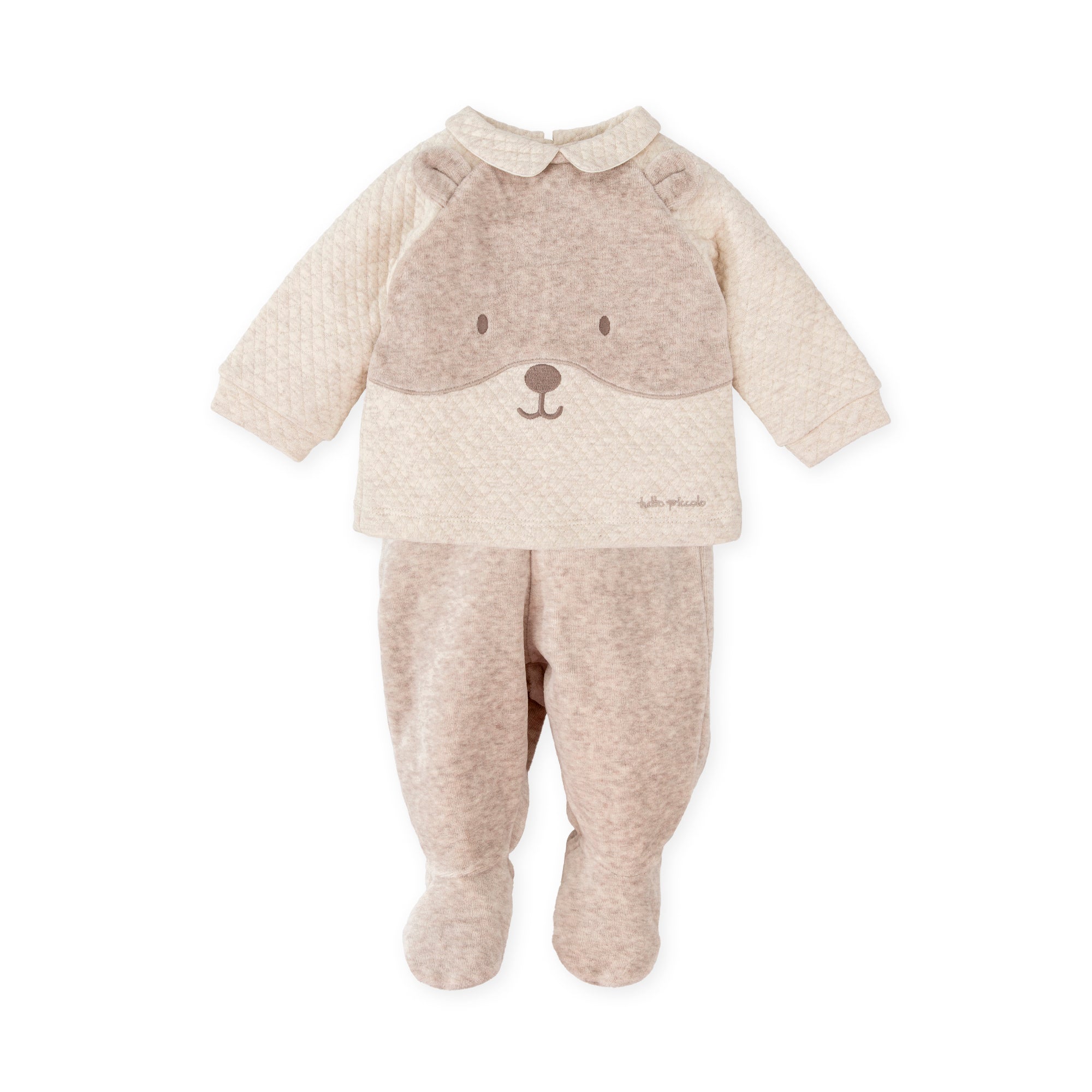 2 PCS PYJAMA WITH FEET TAUPE