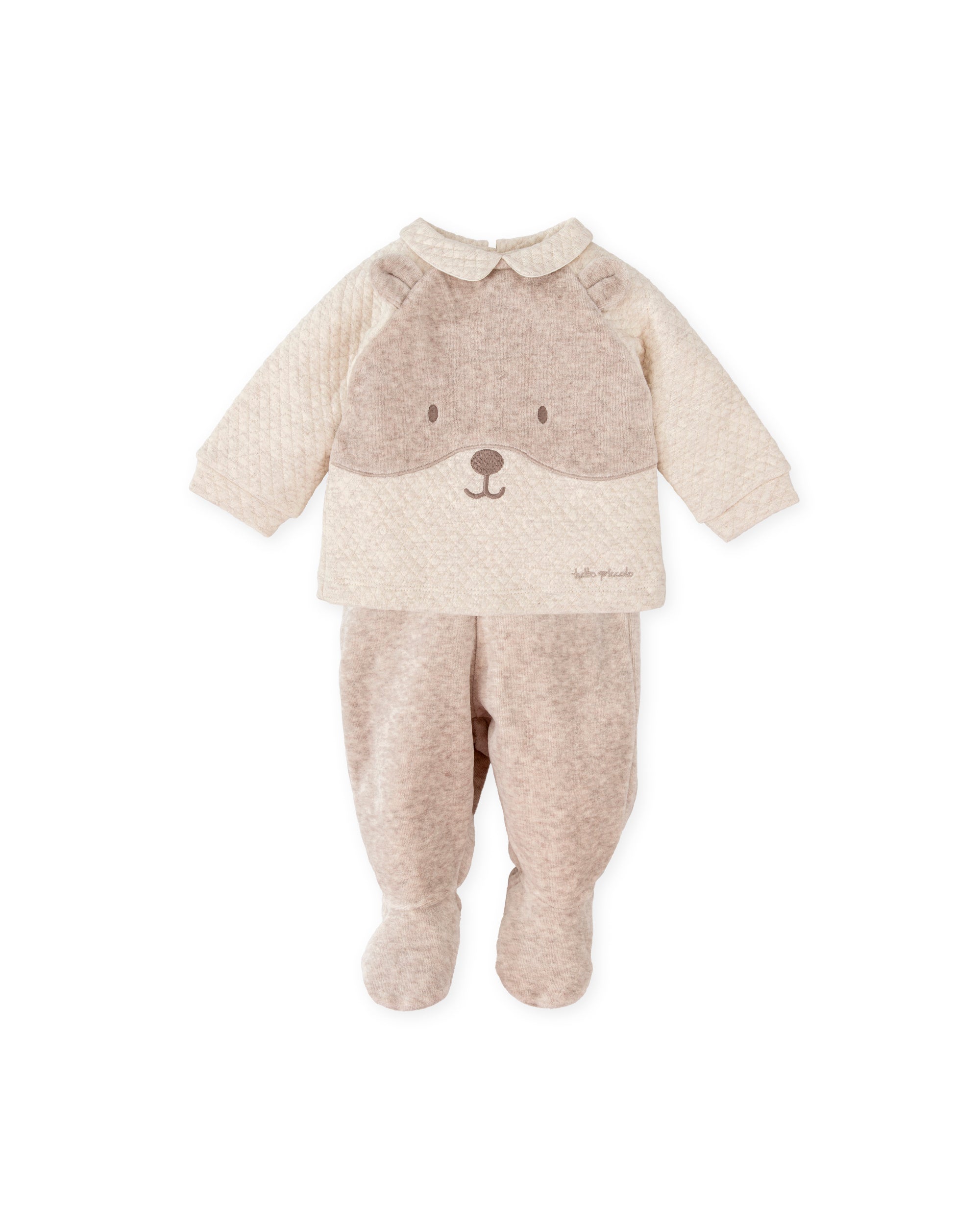 2 PCS PYJAMA WITH FEET TAUPE
