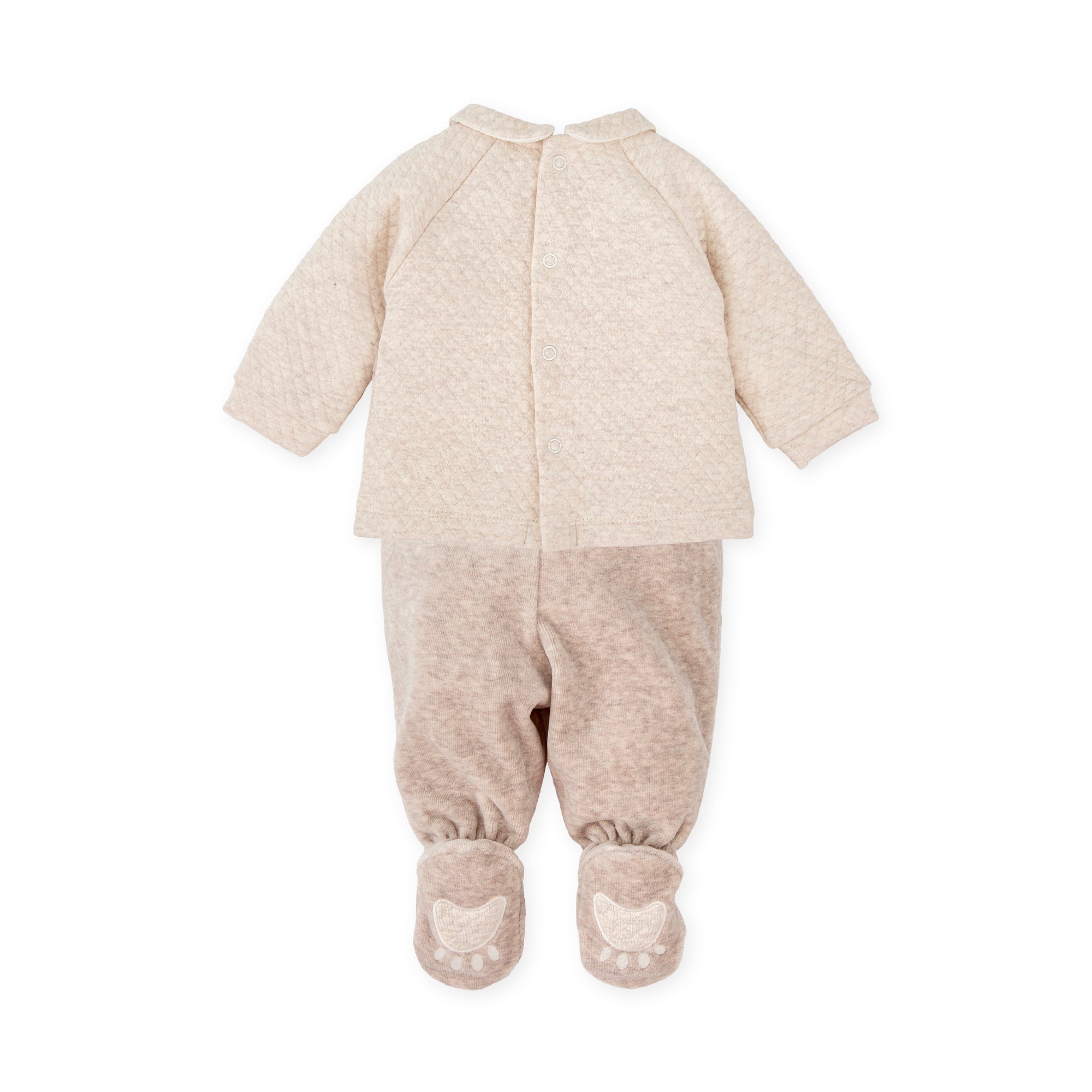 2 PCS PYJAMA WITH FEET TAUPE