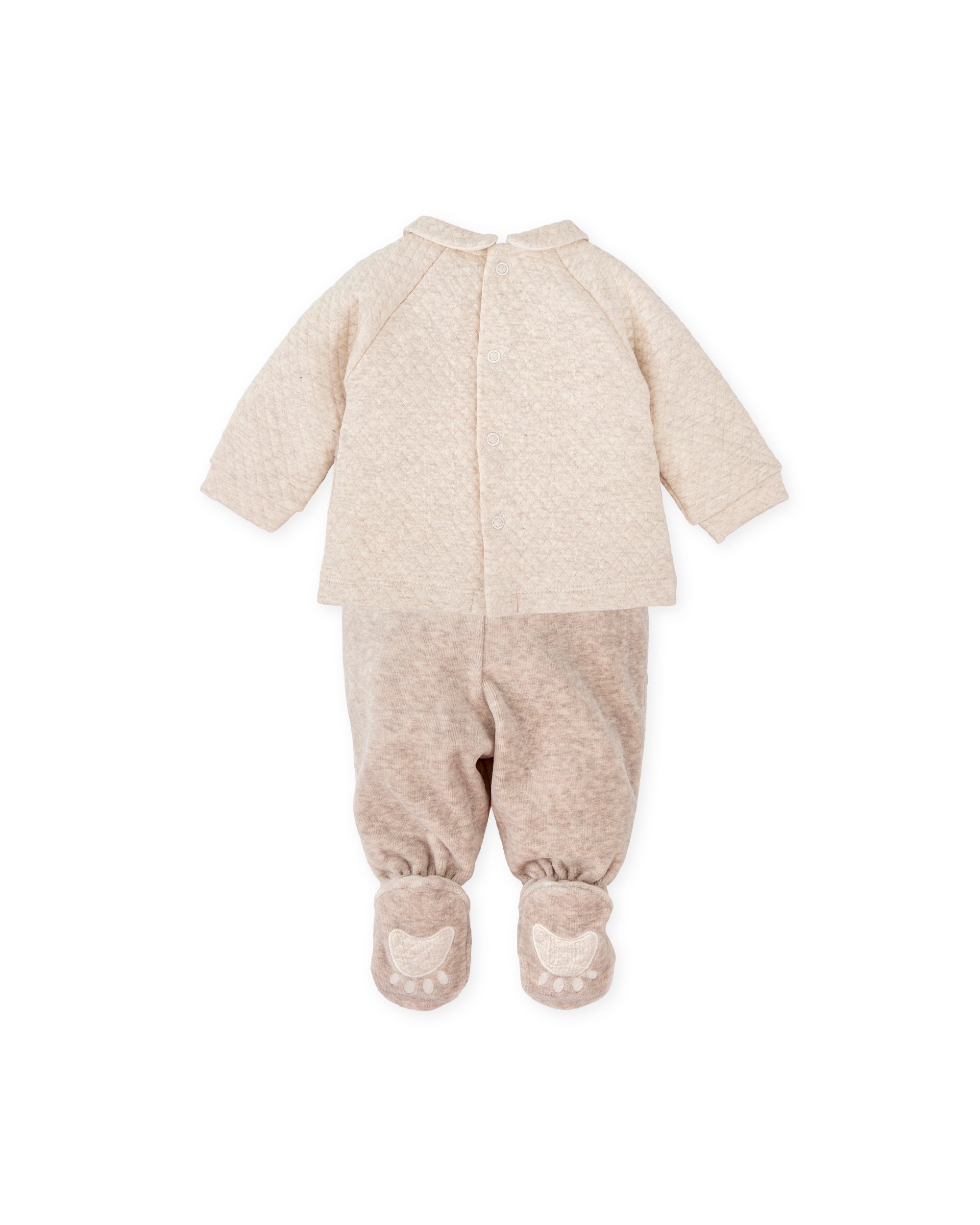 2 PCS PYJAMA WITH FEET TAUPE
