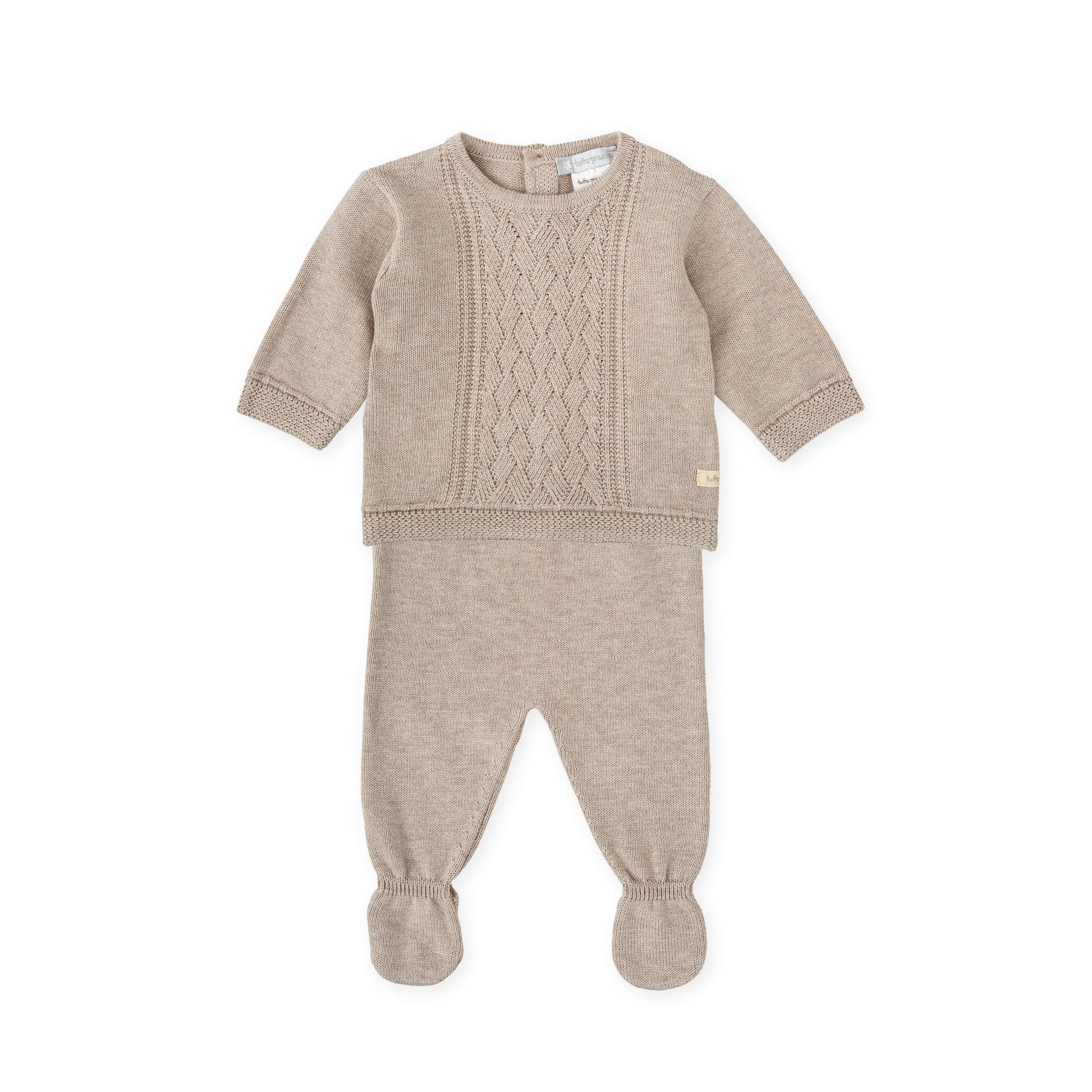 2 PCS PYJAMA WITH FEET TAUPE