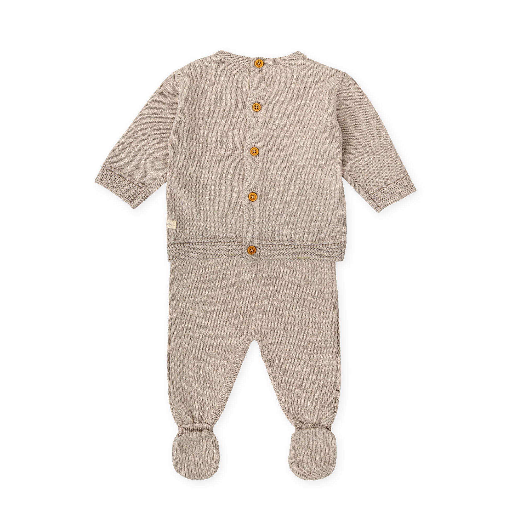 2 PCS PYJAMA WITH FEET TAUPE