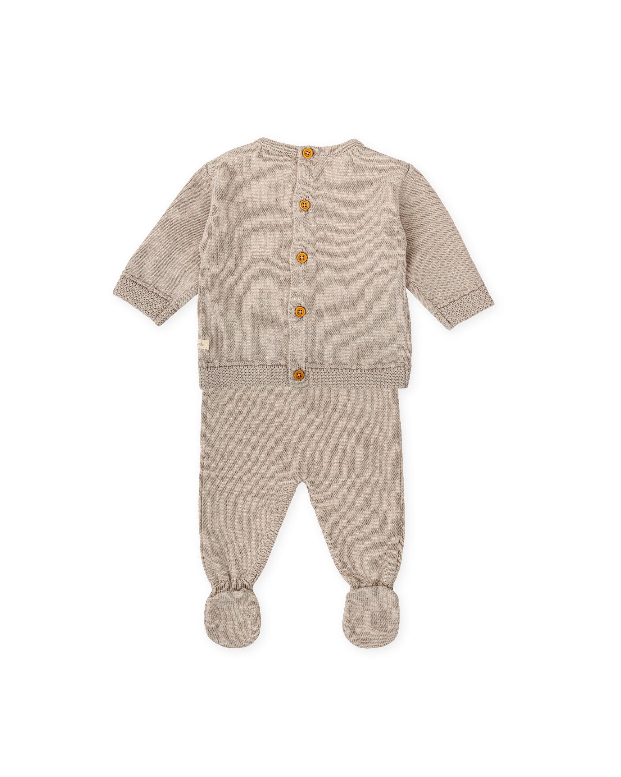 2 PCS PYJAMA WITH FEET TAUPE