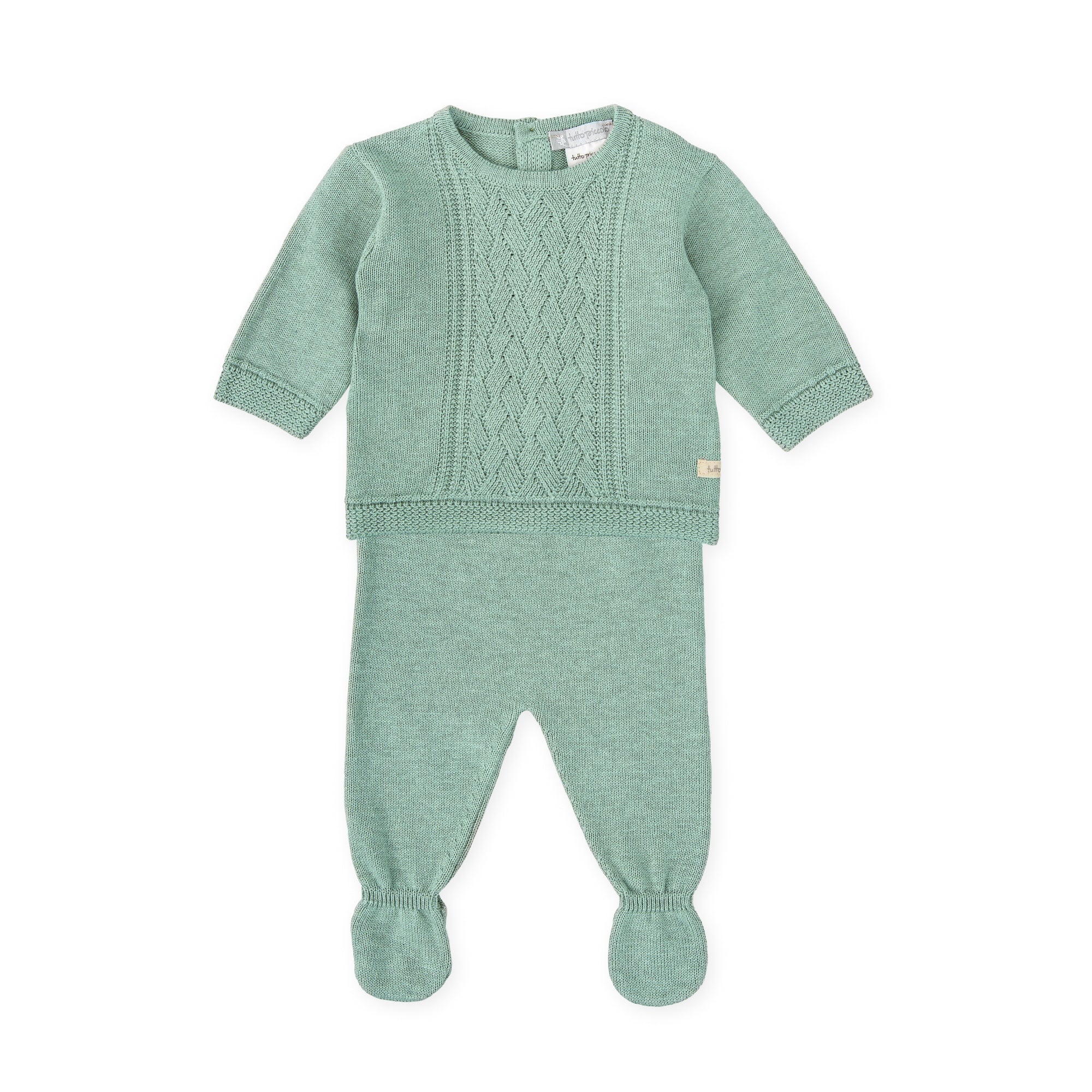 2 PCS PYJAMA WITH FEET GREEN