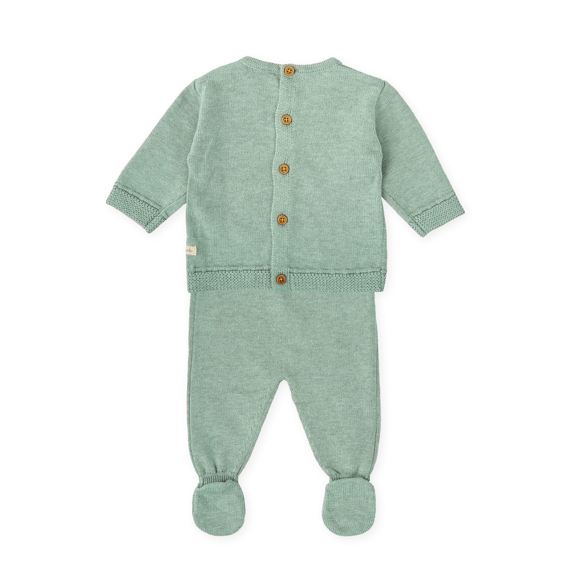 2 PCS PYJAMA WITH FEET GREEN