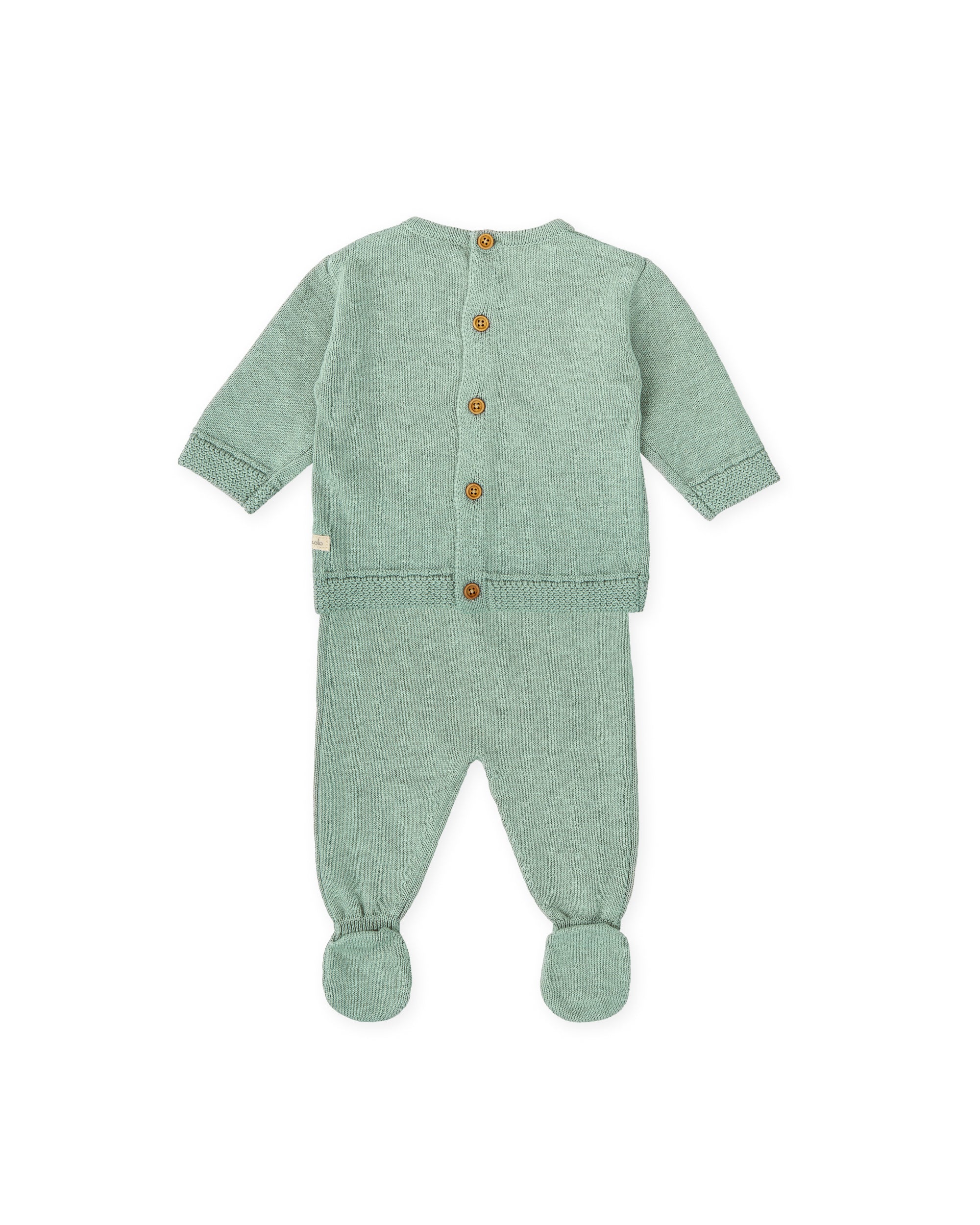 2 PCS PYJAMA WITH FEET GREEN