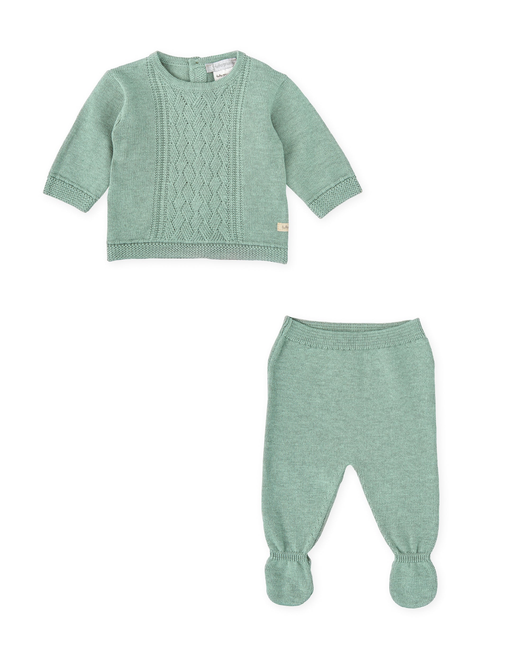 2 PCS PYJAMA WITH FEET GREEN