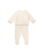 2 PCS PYJAMA WITH FEET ECRU