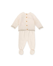 2 PCS PYJAMA WITH FEET ECRU