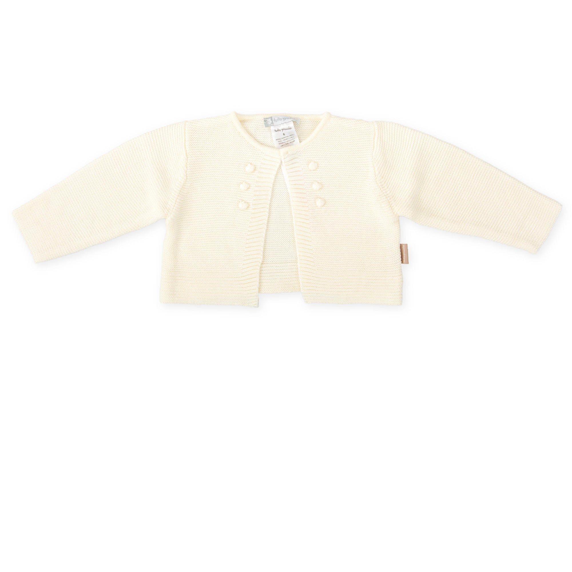 Baby Knit Cardigan – Ivory | 100% Cotton Lightweight Sweater