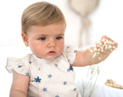 Cream Star Print Ruffle Blouse | The "First Milestone" Essential