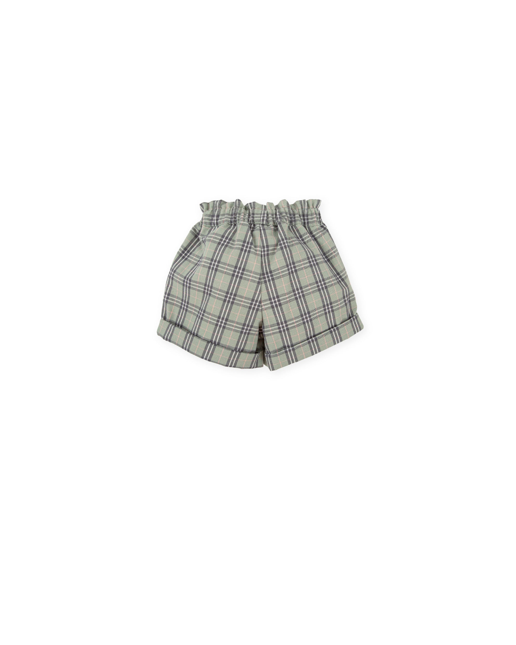 GREEN & GRAY PLAID BERMUDA SHORTS