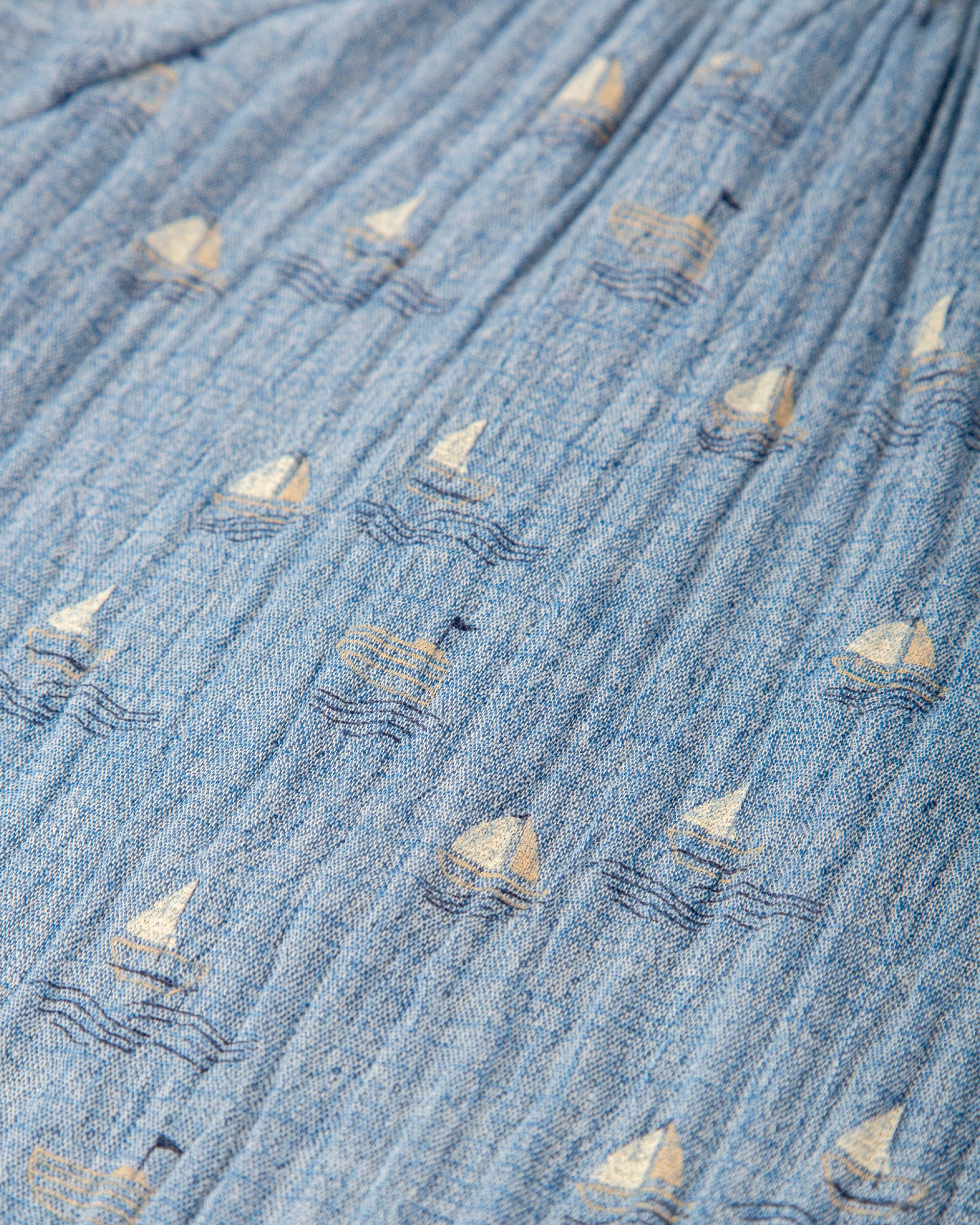 BLUE DRESS SAILBOAT PRINT DRESS