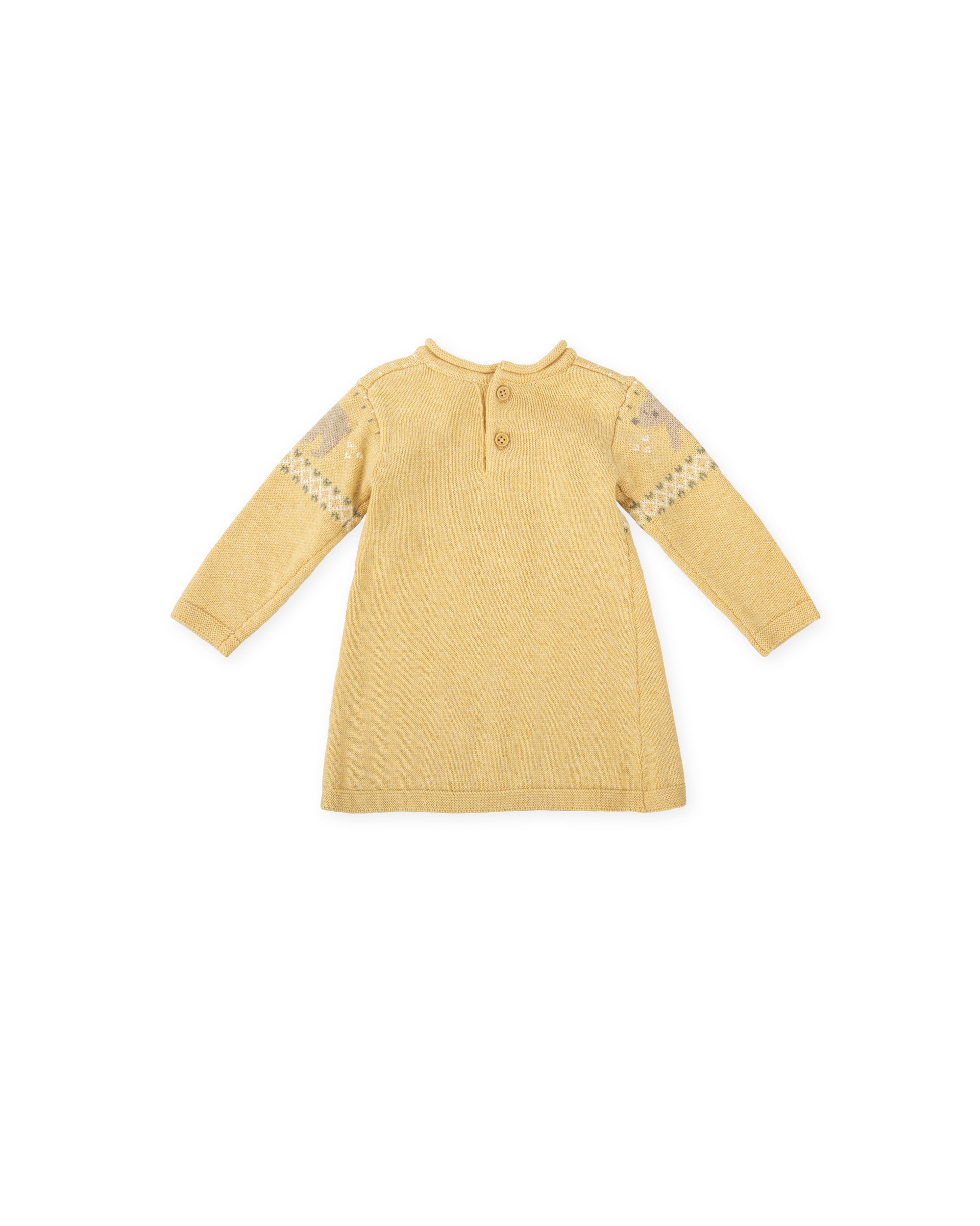 NEWBORN DRESS IN MUSTARD COLOR