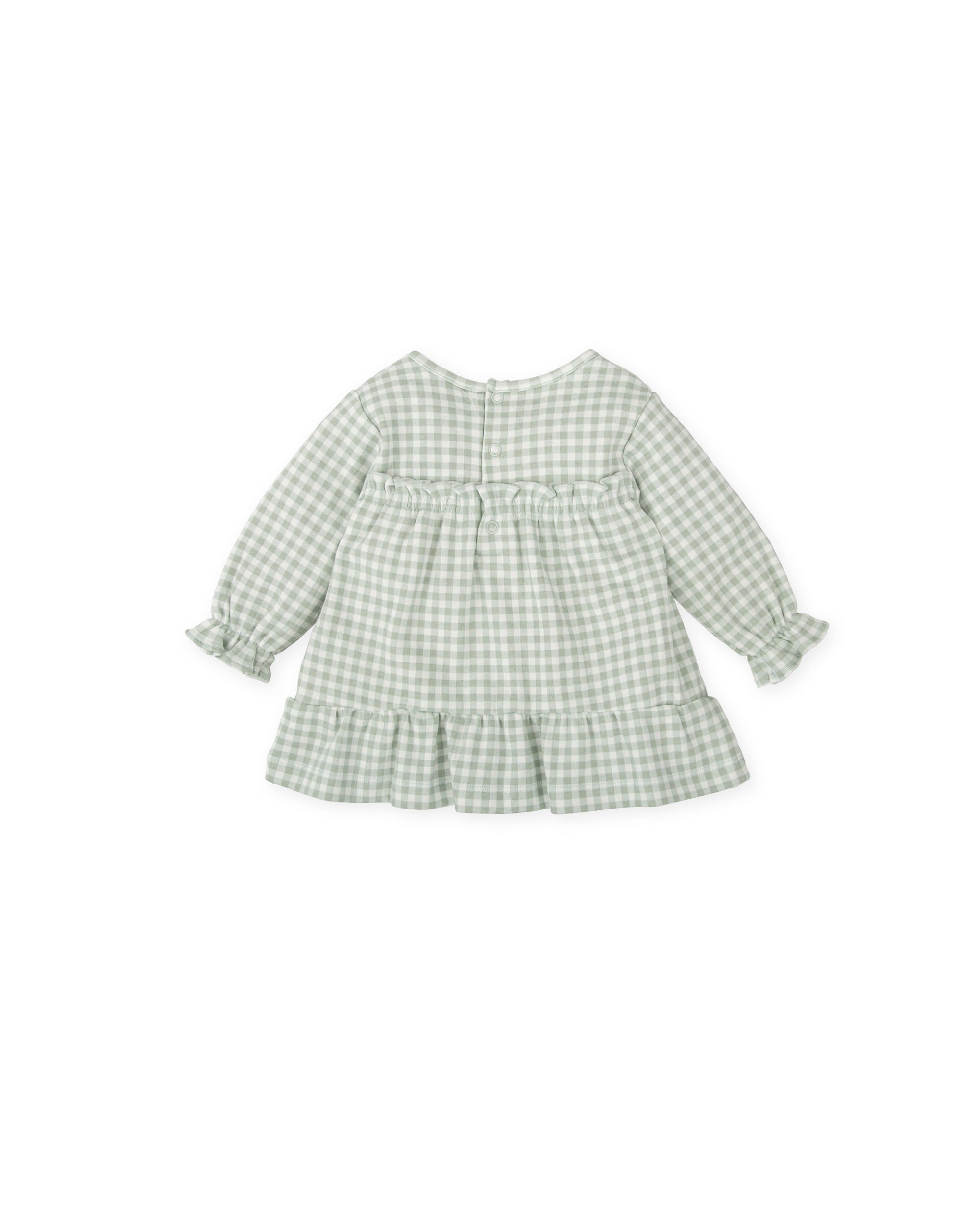 BABY DRESS IN SAGE GINGHAM