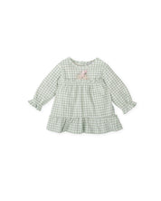 BABY DRESS IN SAGE GINGHAM