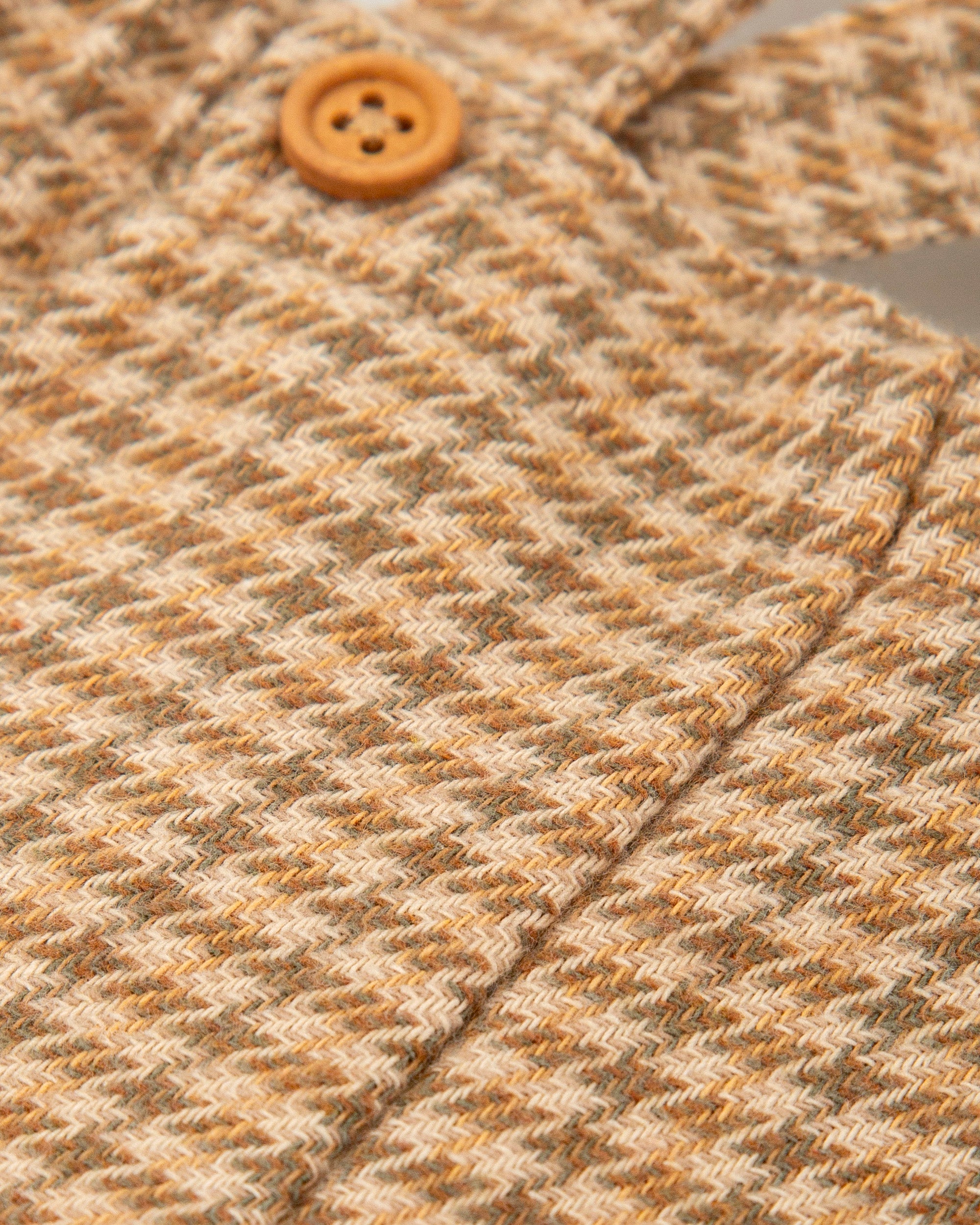 BROWN HOUNDSTOOTH SUSPENDER SHORTS