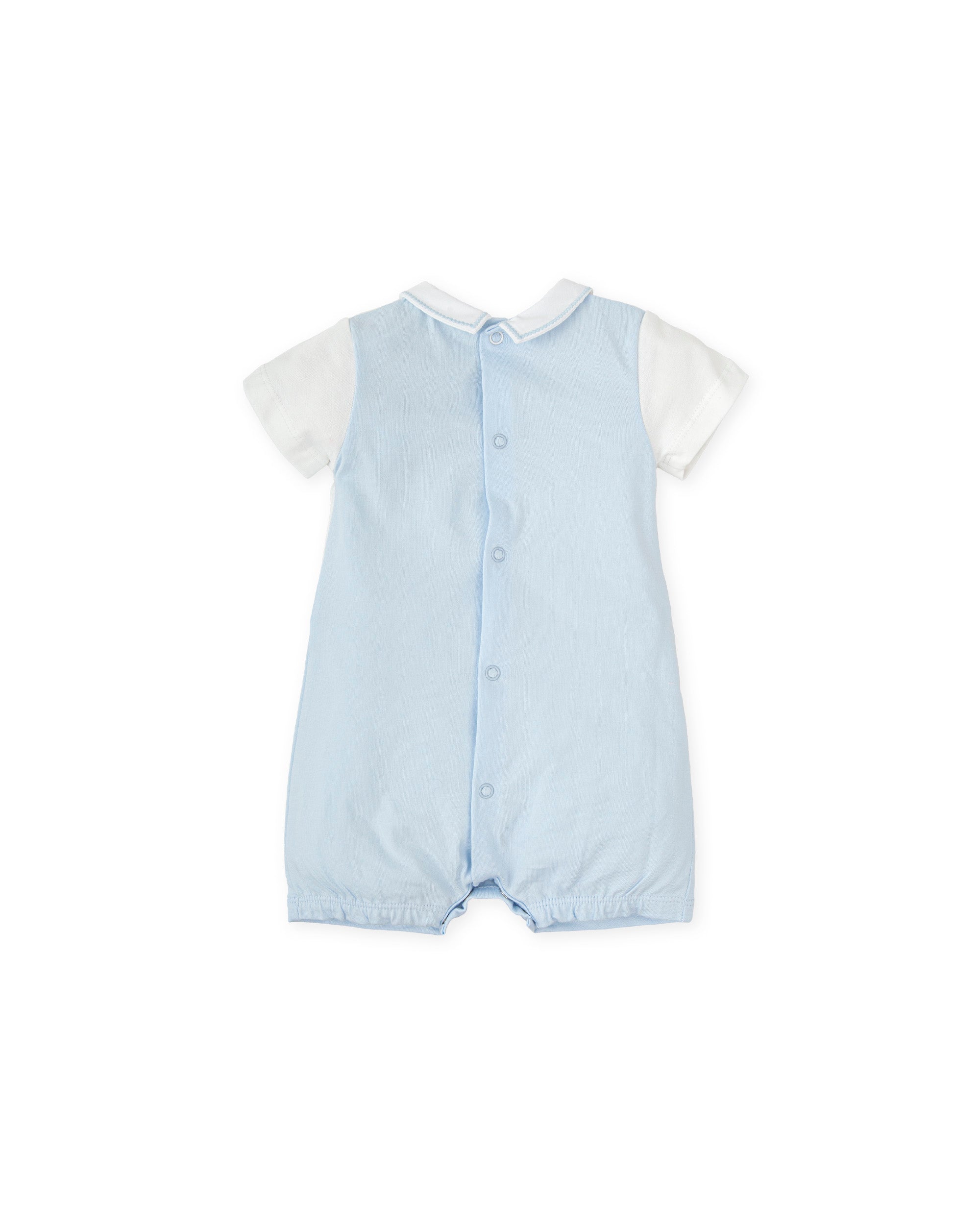 ROMPER WHITE-SKY BLUE
