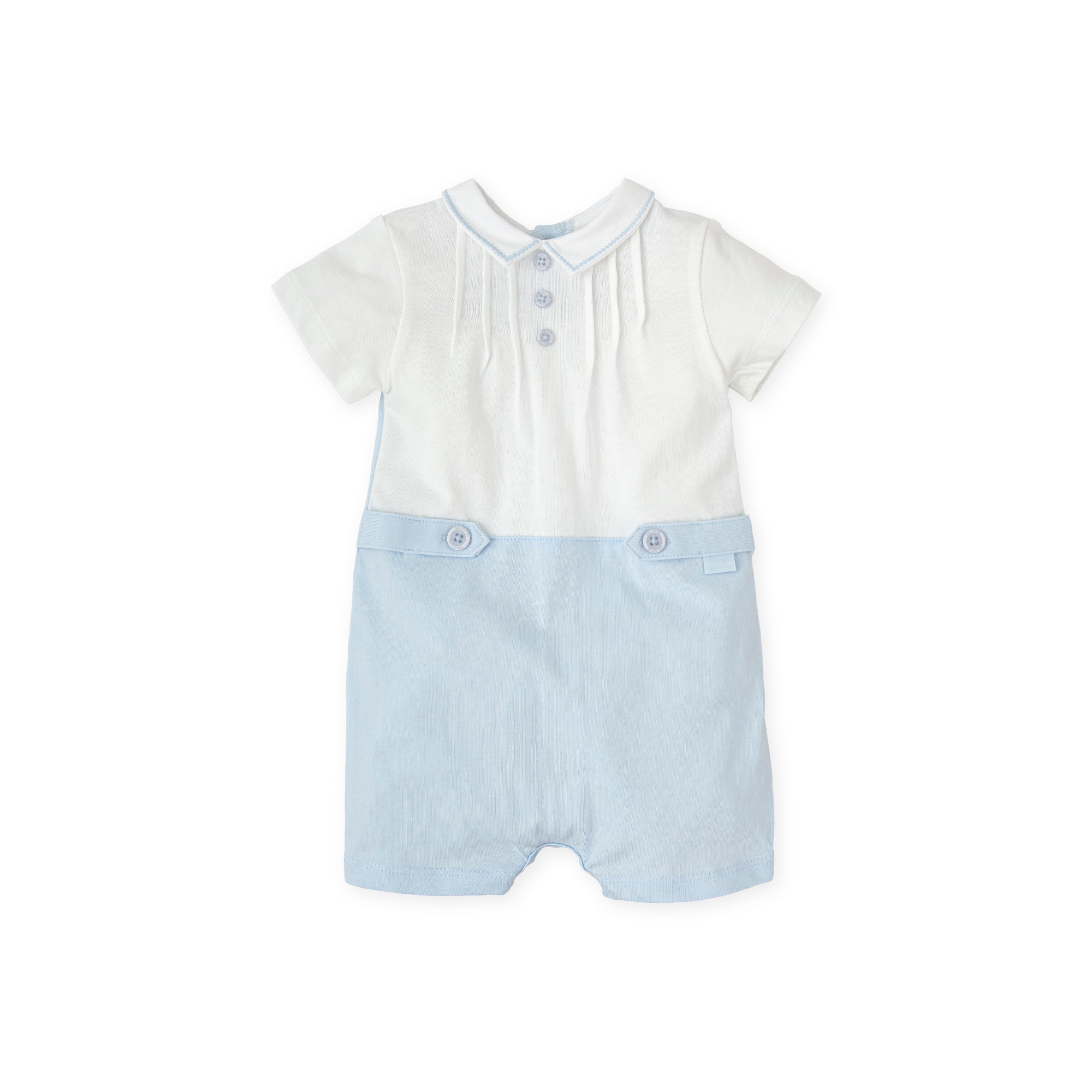 ROMPER WHITE-SKY BLUE