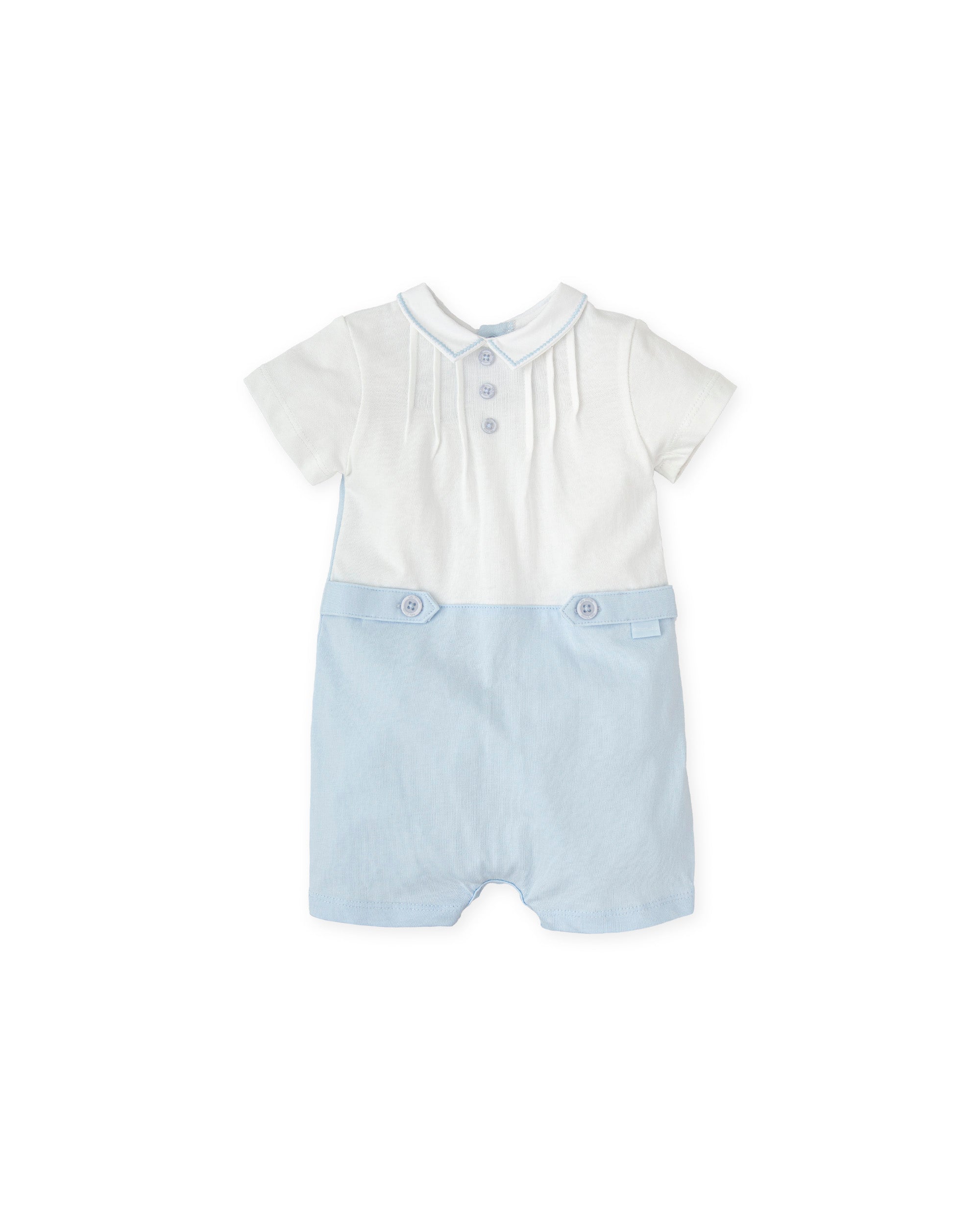 ROMPER WHITE-SKY BLUE