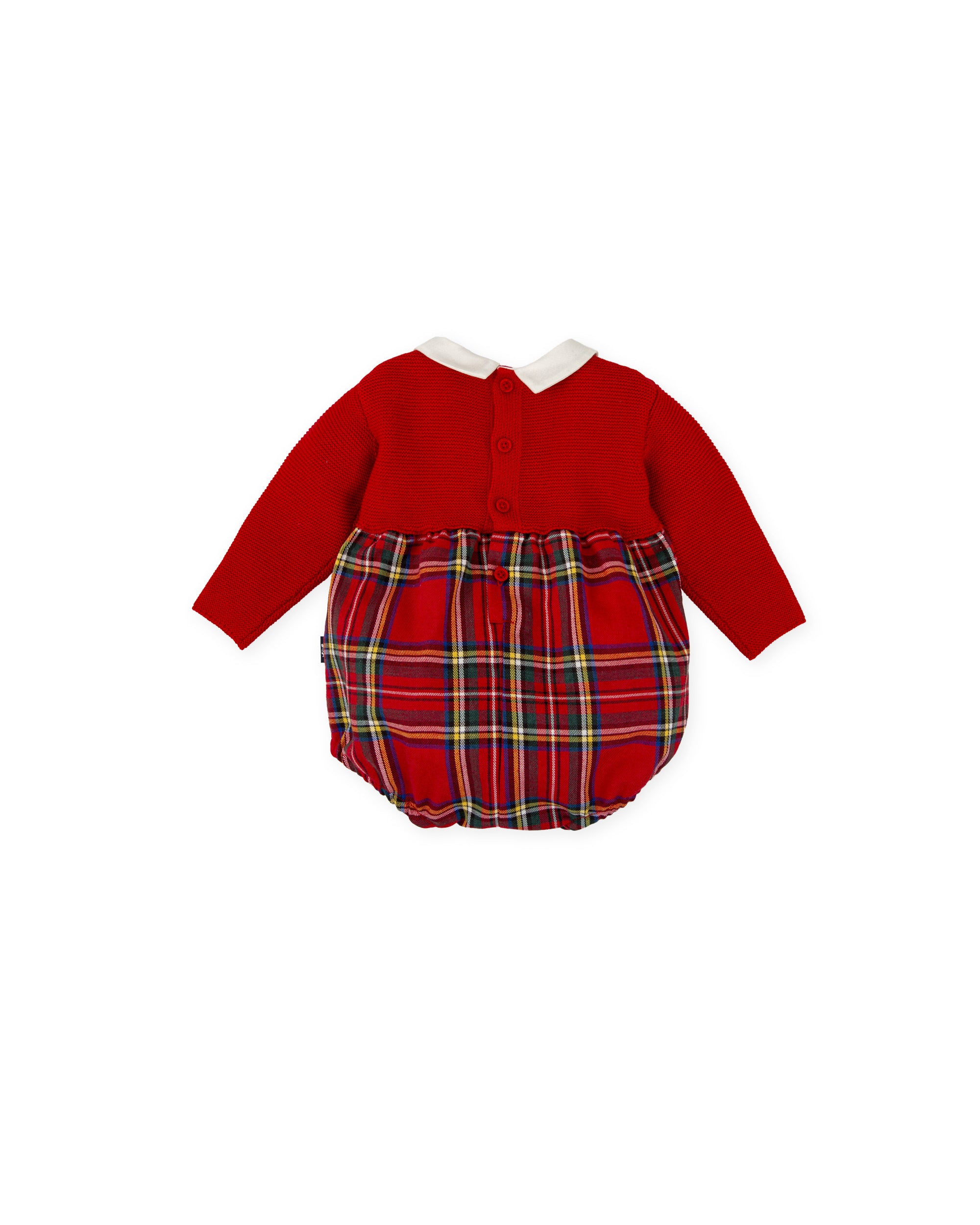 BABY KNIT & PLAID TARTAN ROMPER