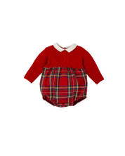 BABY KNIT & PLAID TARTAN ROMPER
