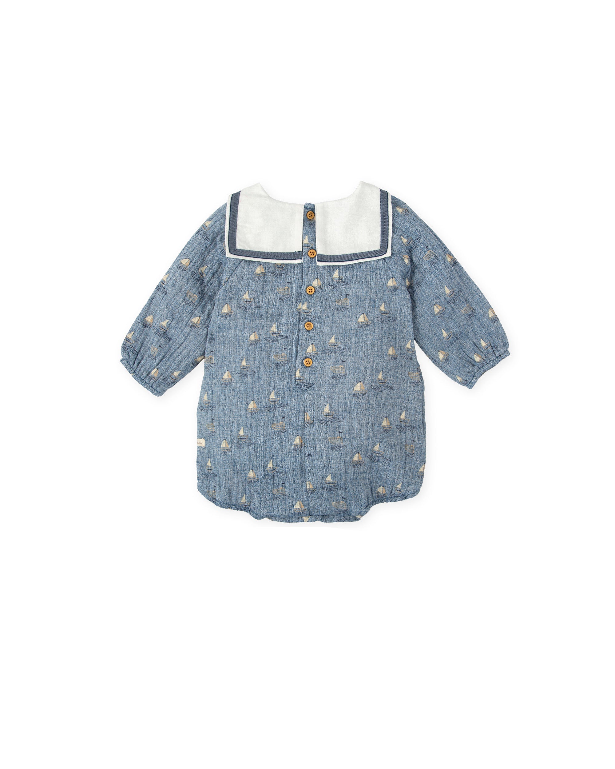 LONG SLEEVE WITH SAILOR COLLAR BABY ROMPER