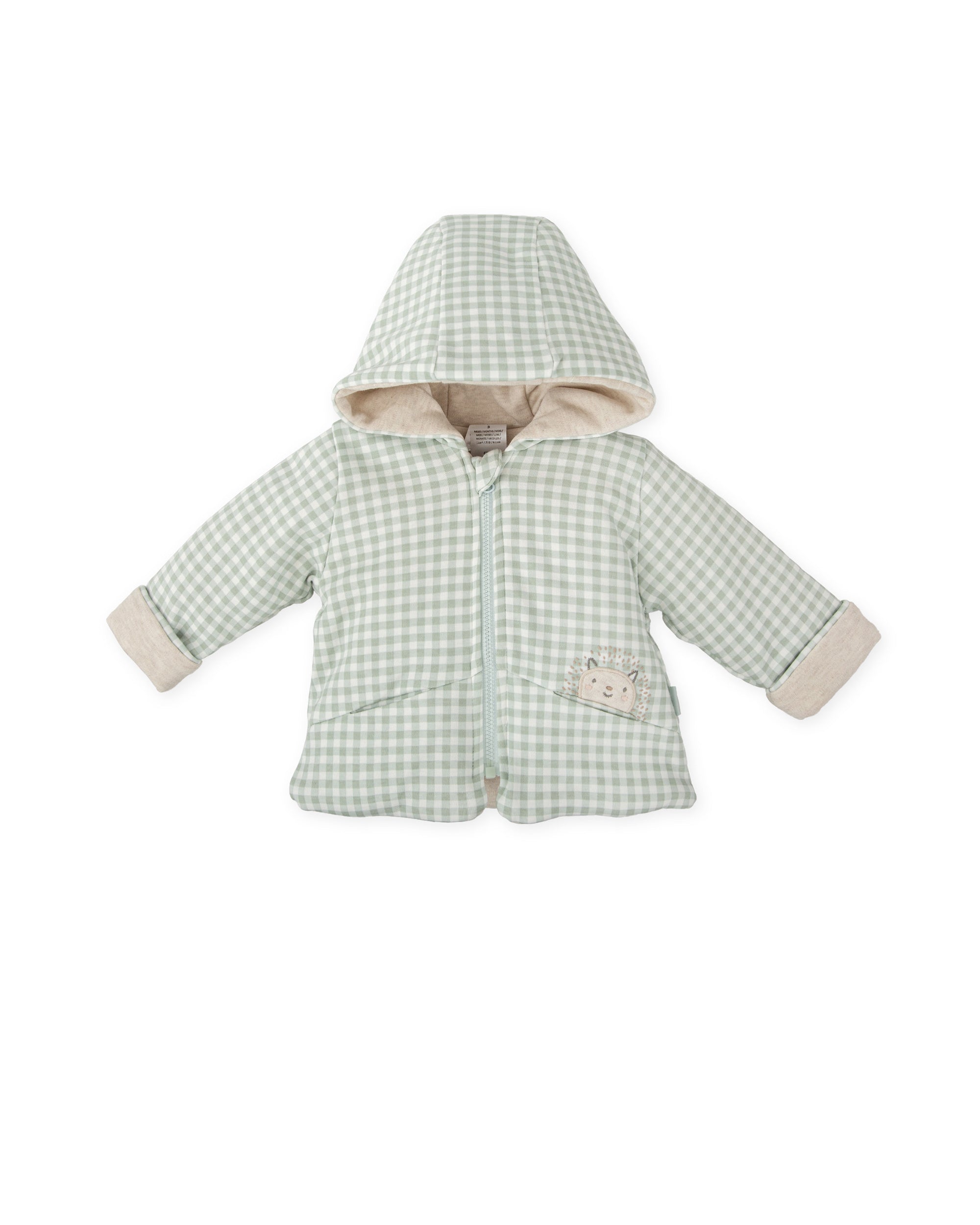 BABY PUFFER JACKET IN SAGE GINGHAM