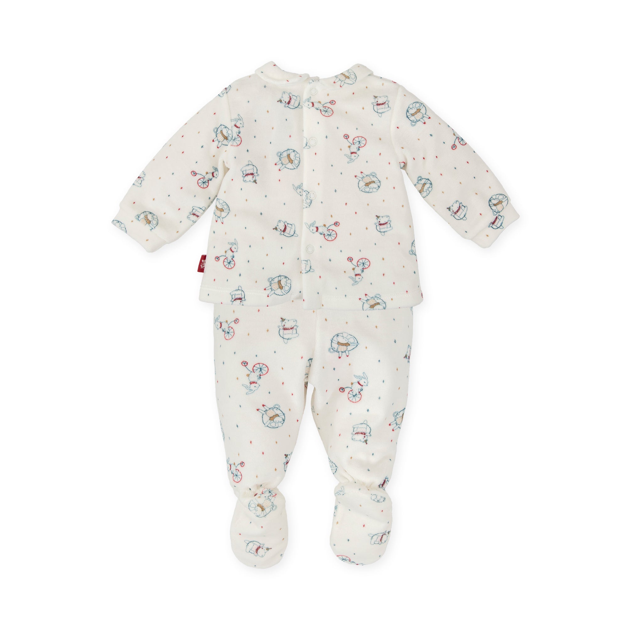 2 PCS PYJAMA WITH FEET OFF WHITE