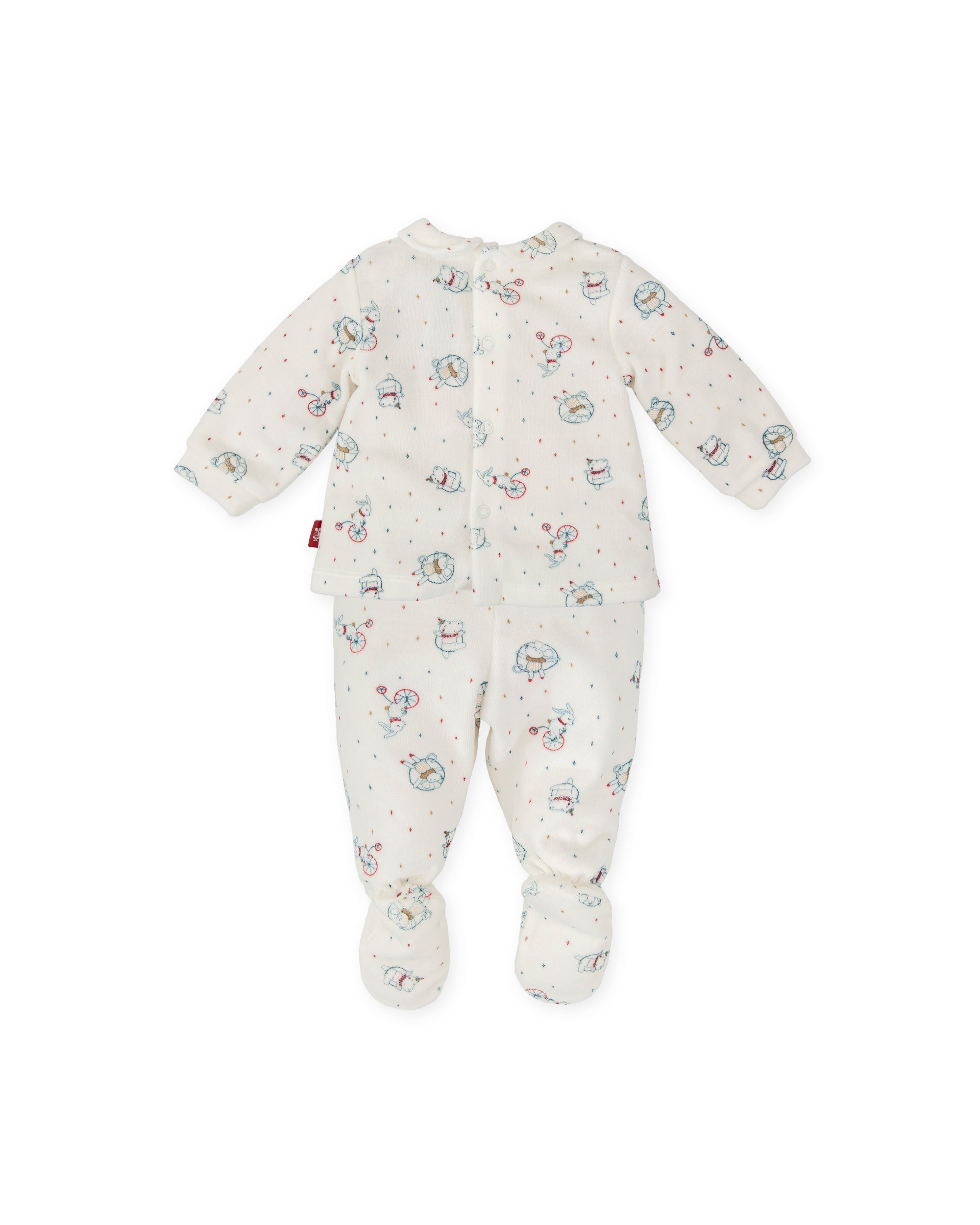 2 PCS PYJAMA WITH FEET OFF WHITE