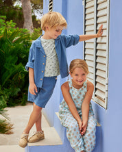 SHIRT INDIGO | Boys Long Sleeve Shirt – Blue | Lightweight Linen Blend