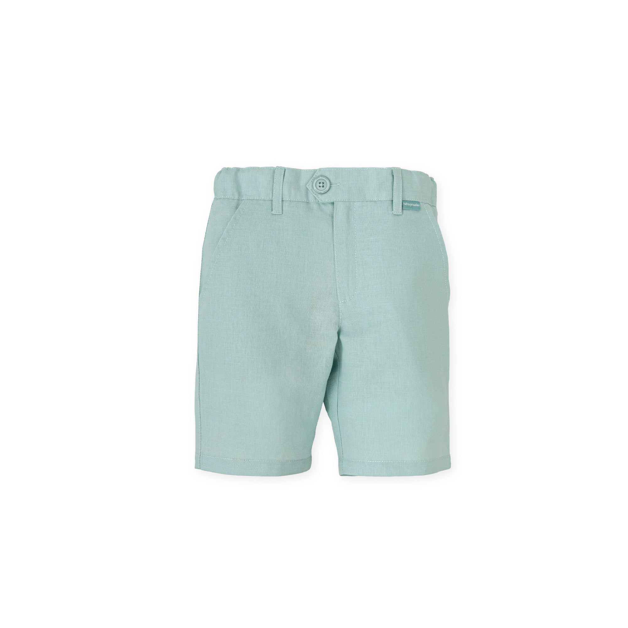Classic Linen-Blend Shorts – Soft Blue Tailored Shorts | Linen-Cotton Blend Sea Green