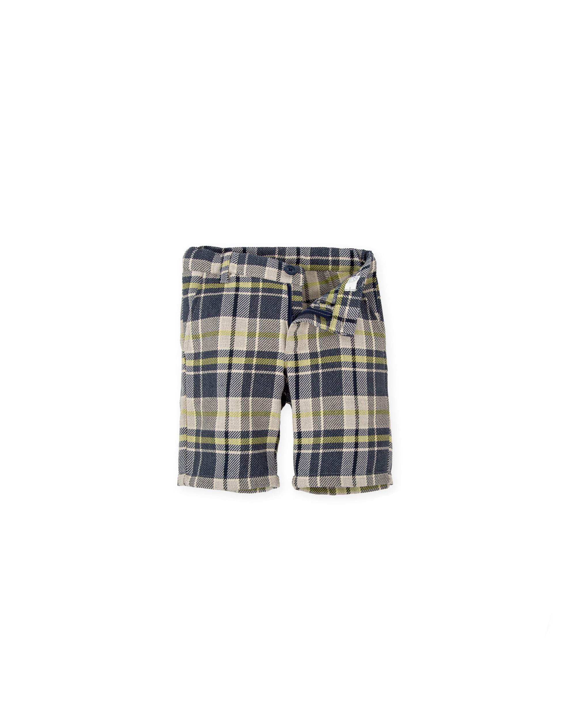 PLAID FLANNEL BERMUDA SHORTS