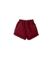 VELVET-BOW SHORTS IN BURGUNDY