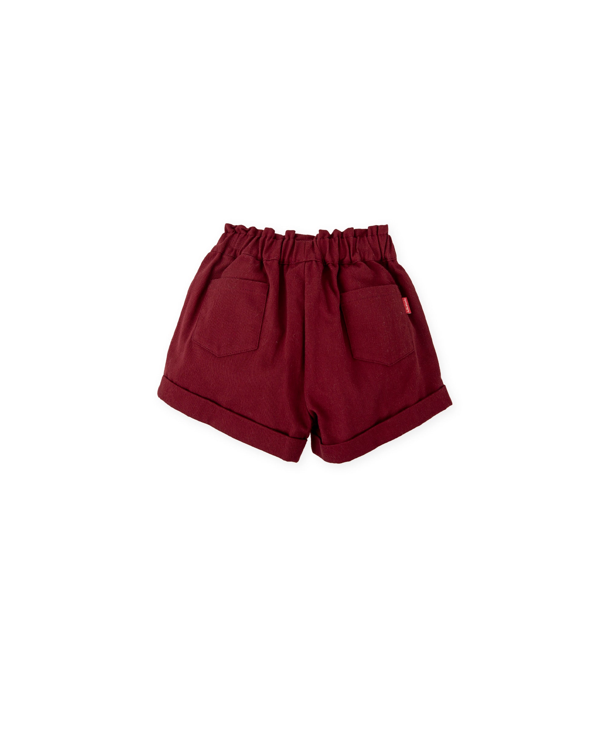 VELVET-BOW SHORTS IN BURGUNDY