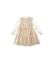 TULLE DRESS WITH METALLIC GOLD LINING