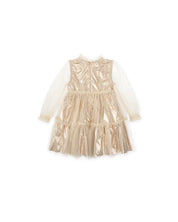 TULLE DRESS WITH METALLIC GOLD LINING