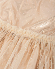 TULLE DRESS WITH METALLIC GOLD LINING