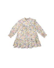 FLORAL LONG SLEEVE DRESS WITH PURPLE PRINT